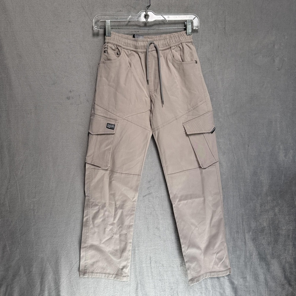 G-Star RAW Cargo Pants Mens 34x24 Beige RAW DENIM 3301 Elastic Waist Utility